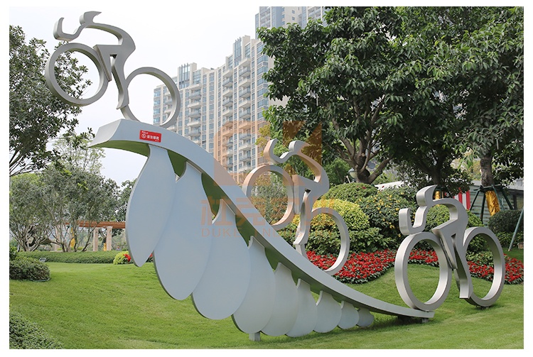 不銹鋼自行車比賽雕塑