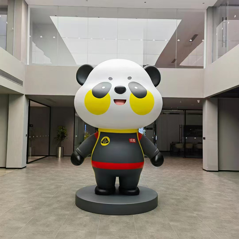 玻璃鋼網(wǎng)紅打卡卡通熊貓雕塑擺件