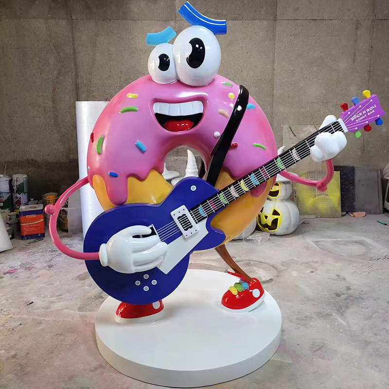 玻璃鋼音樂(lè)造型雕塑創(chuàng)意甜甜圈擺件