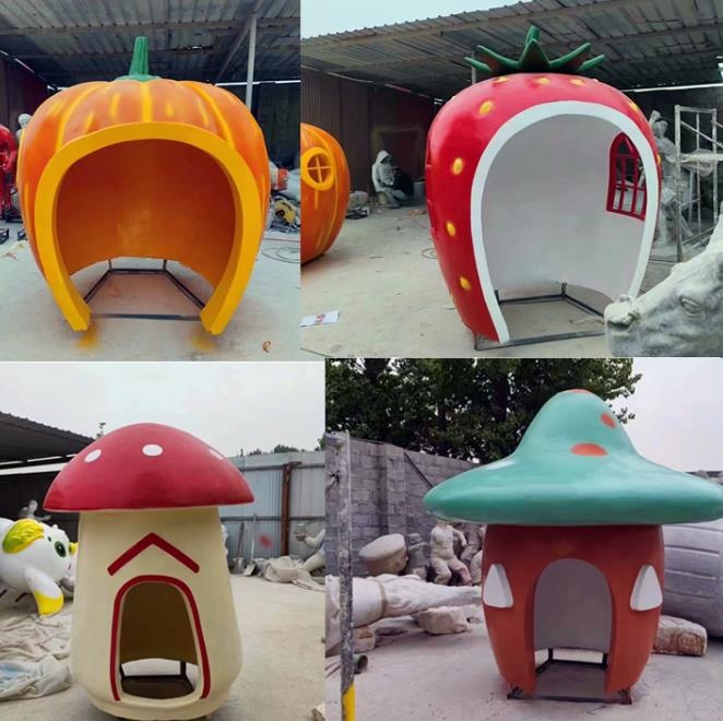 玻璃鋼水果小屋造型雕塑 玻璃鋼水果小屋造型雕塑