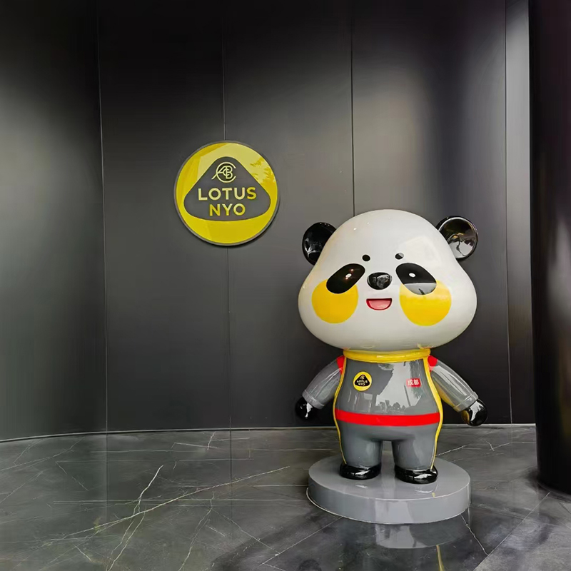 玻璃鋼網(wǎng)紅打卡卡通熊貓雕塑擺件