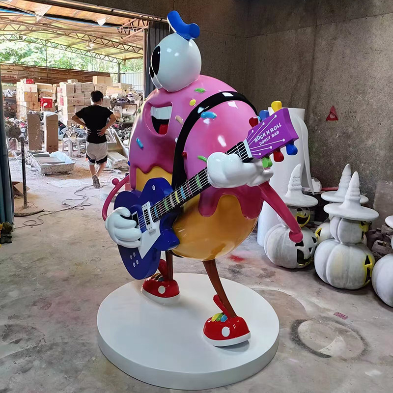 玻璃鋼音樂(lè)造型雕塑創(chuàng)意甜甜圈擺件