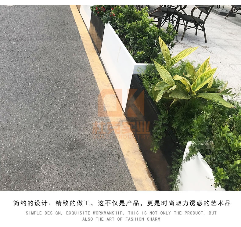 玻璃鋼黑白組合花箱