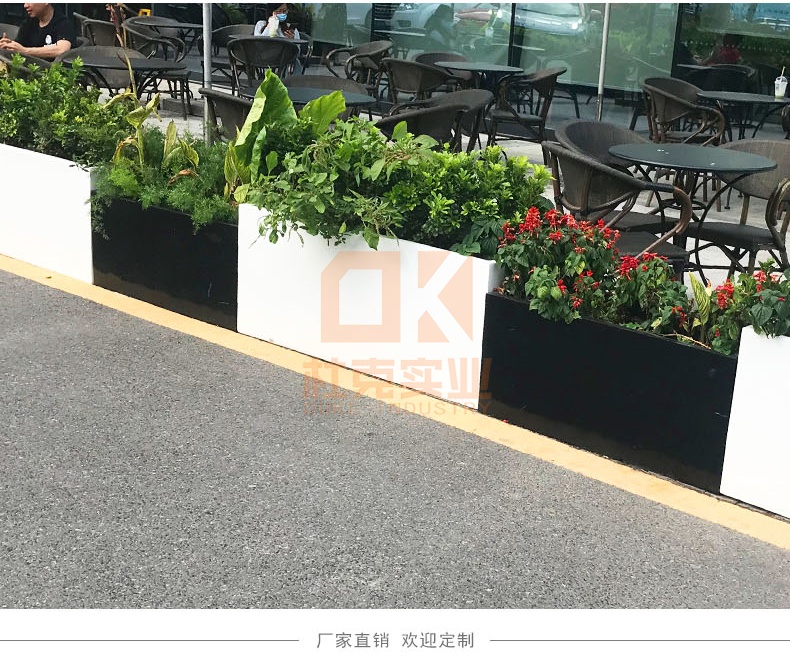 玻璃鋼黑白組合花箱