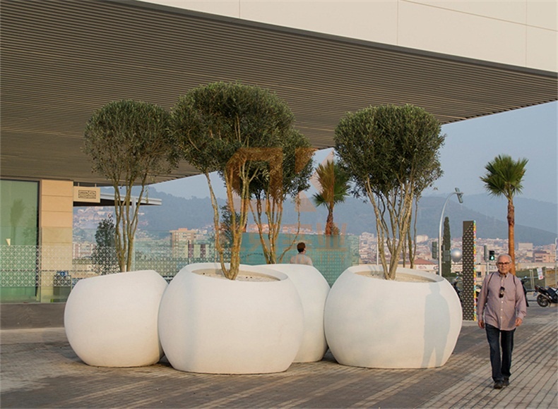 戶外玻璃鋼圓形花盆大型景觀藝術花缽 戶外玻璃鋼圓形花盆大型景觀藝術花缽