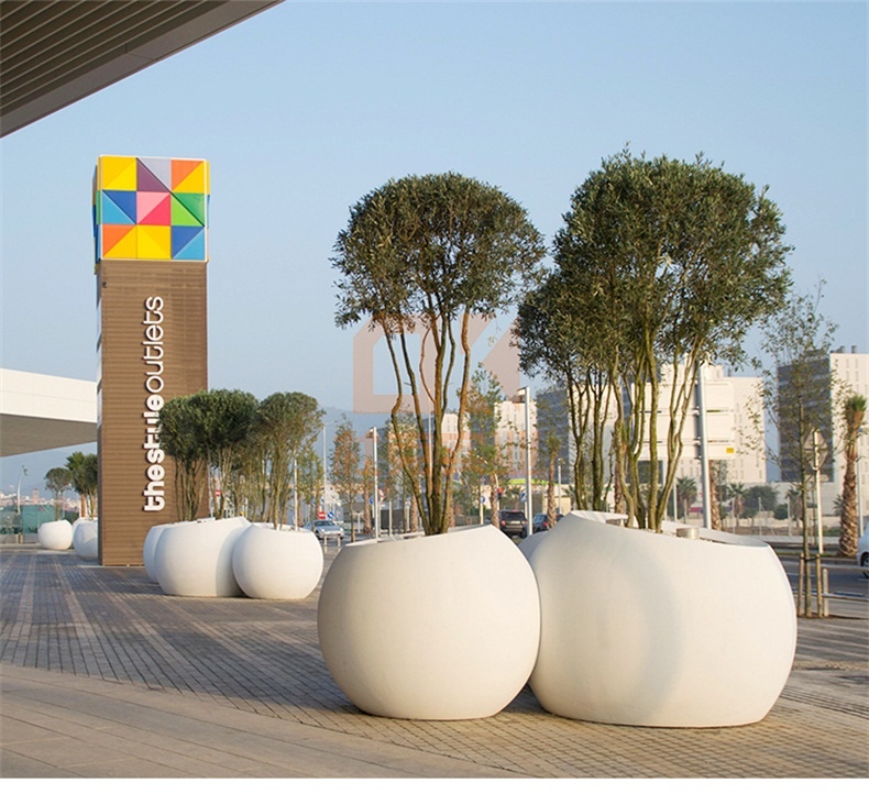 戶外玻璃鋼圓形花盆大型景觀藝術花缽 戶外玻璃鋼圓形花盆大型景觀藝術花缽