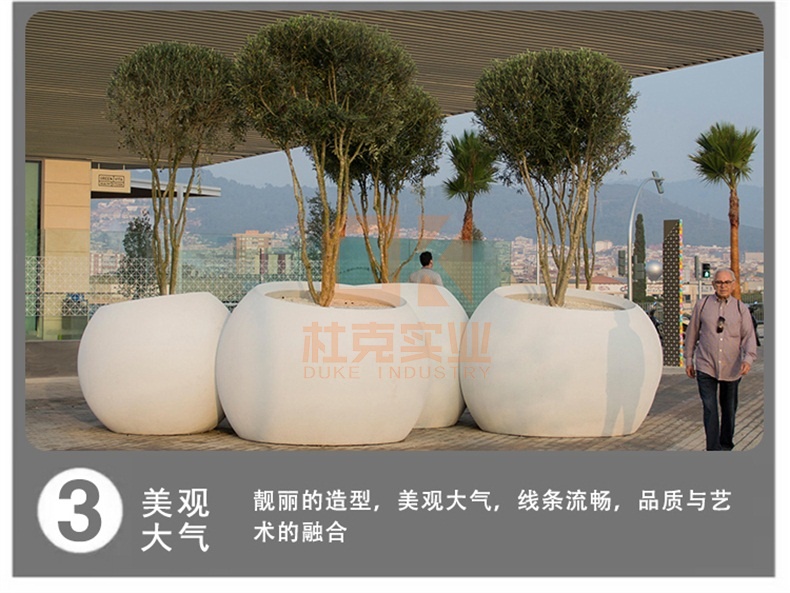 戶外玻璃鋼圓形花盆大型景觀藝術花缽 戶外玻璃鋼圓形花盆大型景觀藝術花缽