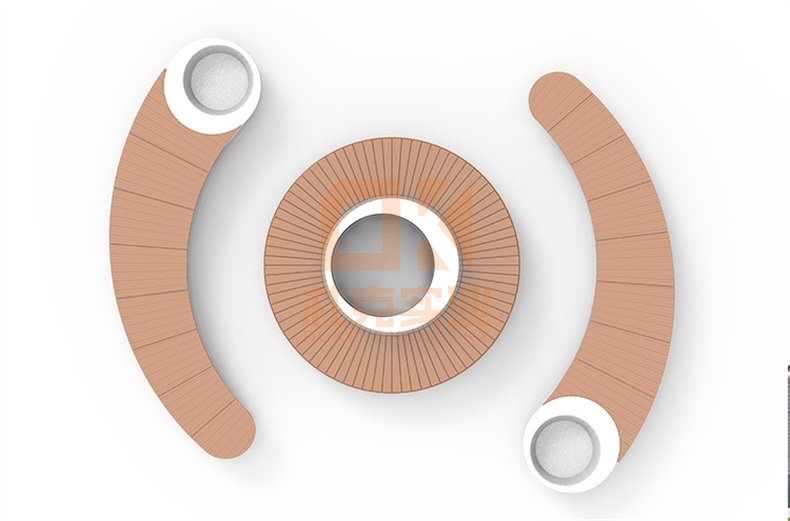 玻璃鋼坐凳樹池組合防腐木圓形圍樹坐凳