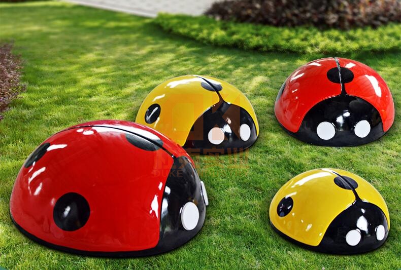 玻璃鋼七星瓢蟲(chóng)雕塑不銹鋼動(dòng)物昆蟲(chóng)擺件