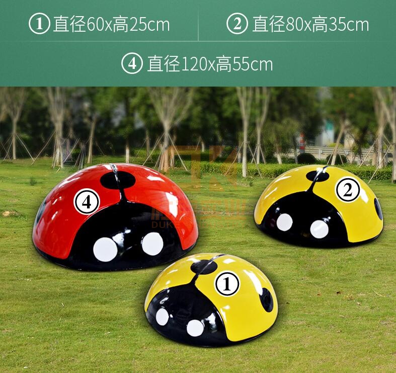 玻璃鋼七星瓢蟲(chóng)雕塑不銹鋼動(dòng)物昆蟲(chóng)擺件