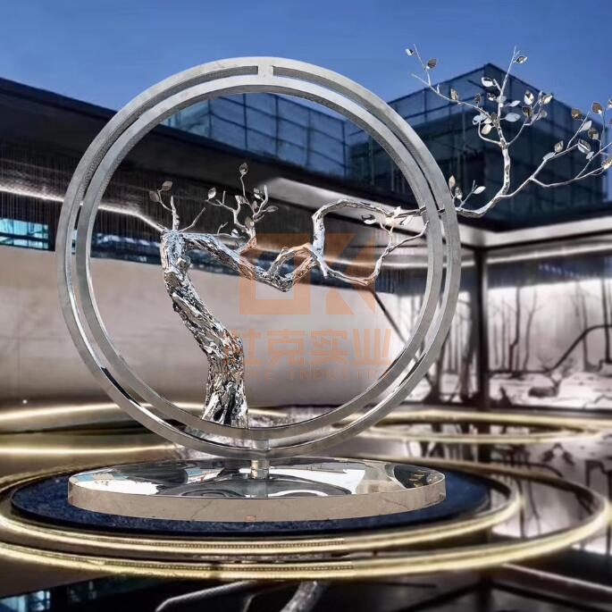 不銹鋼圓環(huán)樹枝雕塑