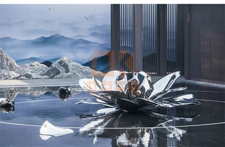 不銹鋼荷花雕塑 不銹鋼荷花雕塑