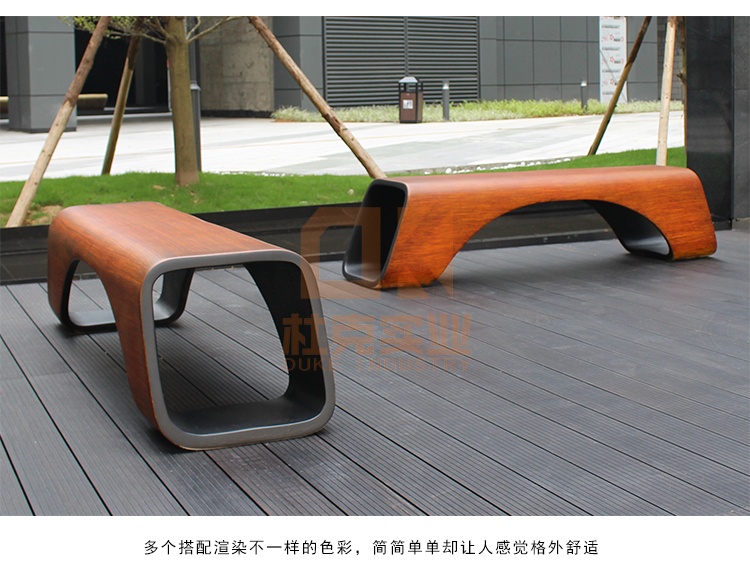 玻璃鋼木紋長條坐凳 玻璃鋼木紋長條坐凳