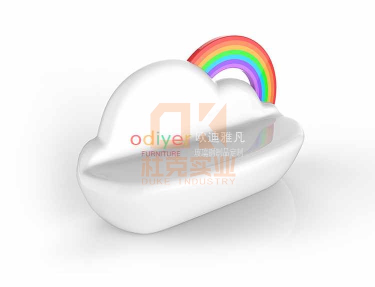 玻璃鋼彩繪云朵座椅