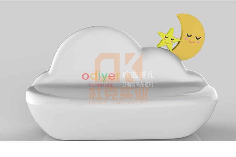 玻璃鋼彩繪云朵座椅