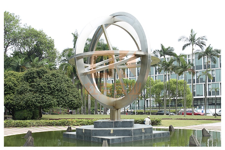 不銹鋼地球儀雕塑擺件