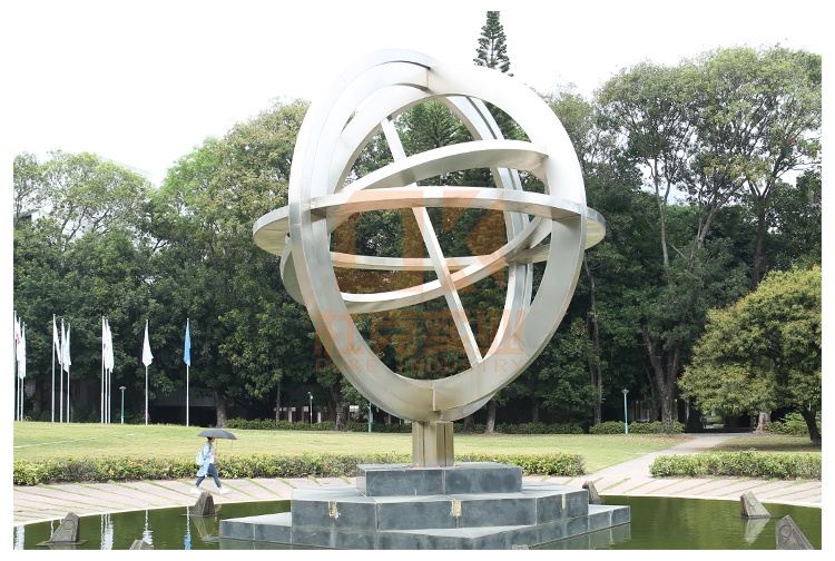 不銹鋼地球儀雕塑擺件