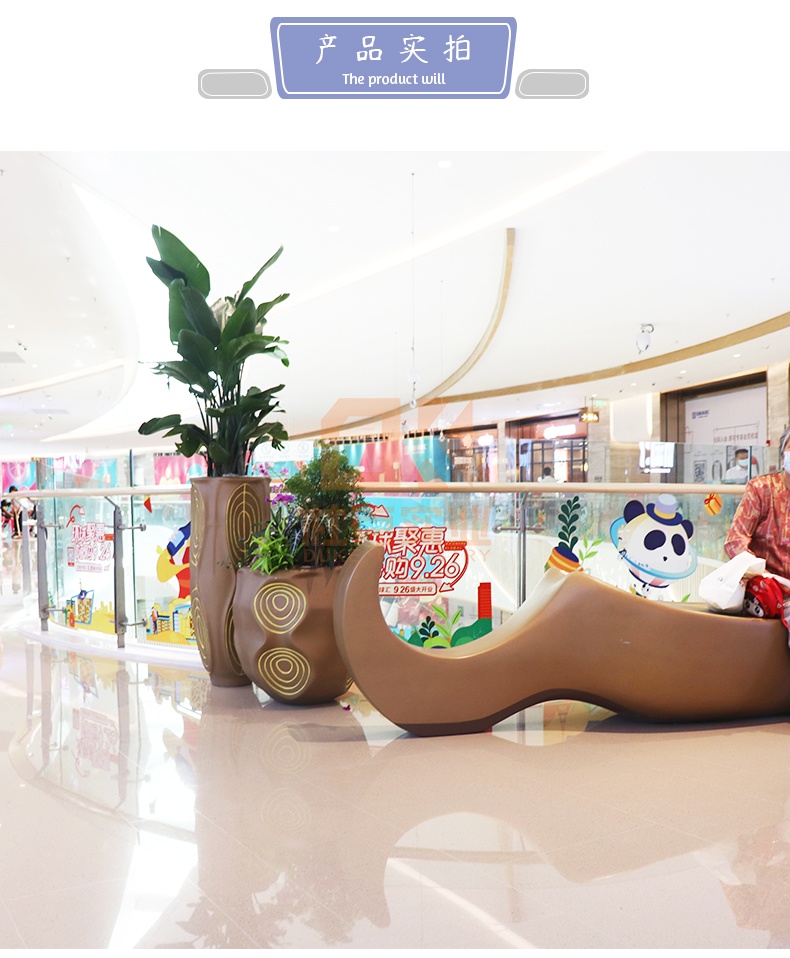 玻璃鋼復(fù)古藝術(shù)商場花盆