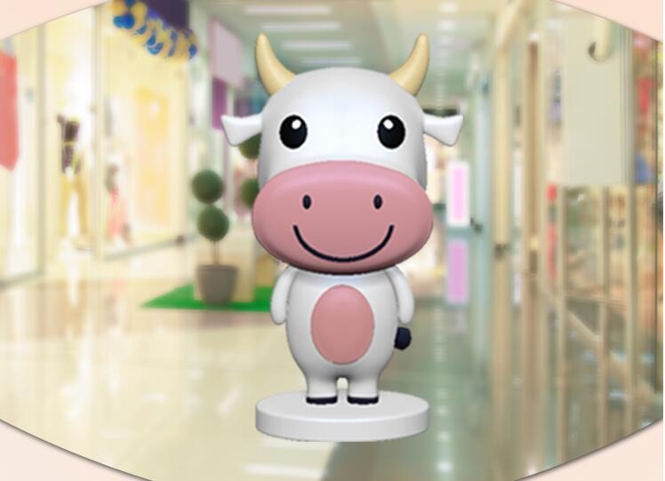 玻璃鋼卡通牛公仔，圣誕春節(jié)吉祥物裝飾擺件!