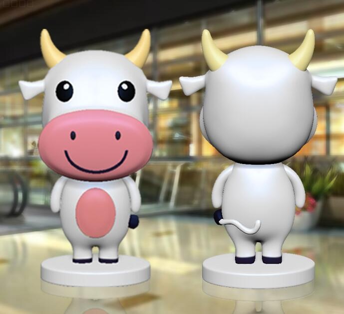 玻璃鋼卡通牛公仔，圣誕春節(jié)吉祥物裝飾擺件!