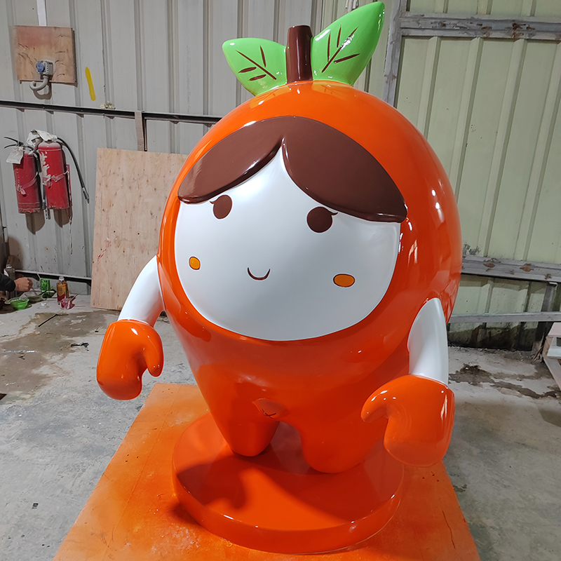 玻璃鋼卡通橙子雕塑橘子造型公仔玩偶