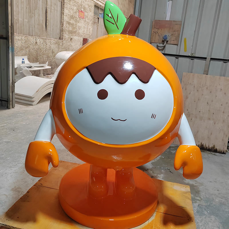 玻璃鋼卡通橙子雕塑橘子造型公仔玩偶