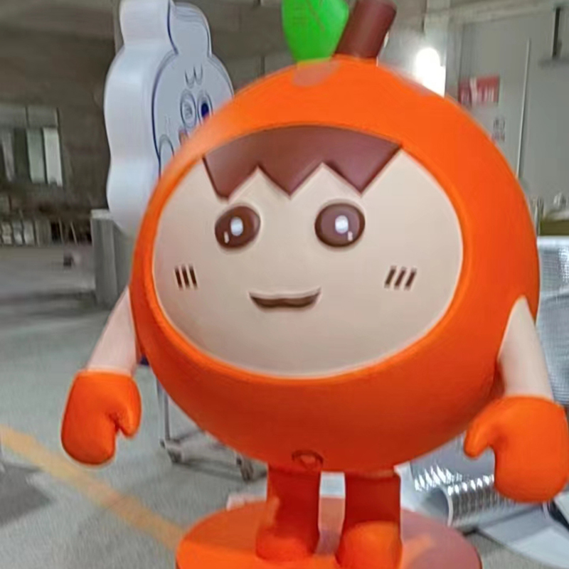 玻璃鋼卡通橙子雕塑橘子造型公仔玩偶