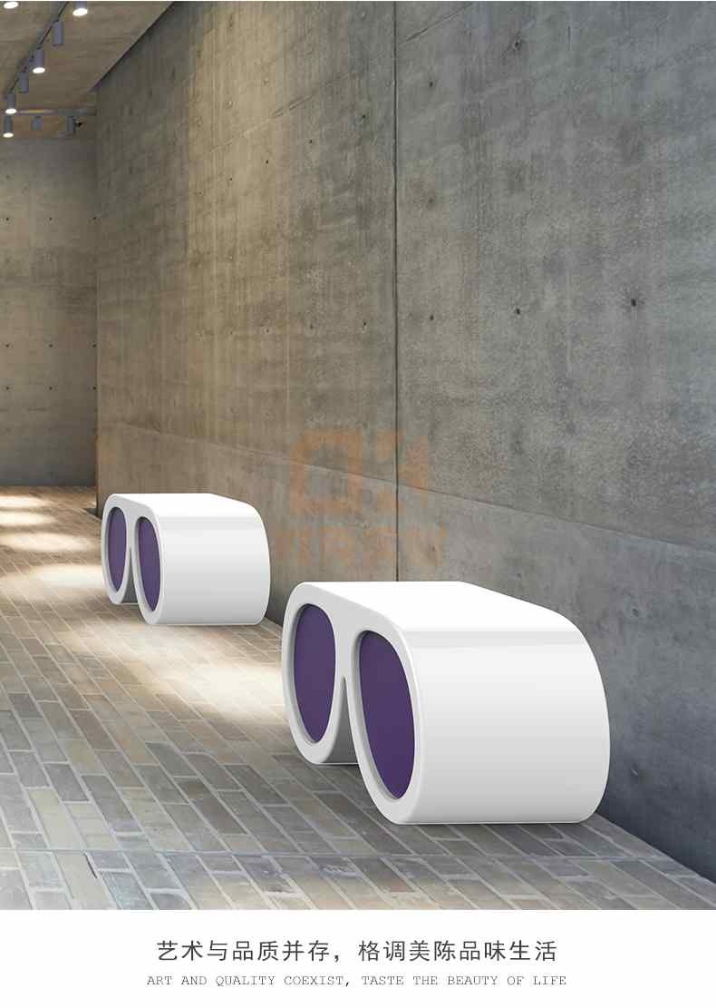 眼鏡造型玻璃鋼坐凳創(chuàng)意商場休閑椅