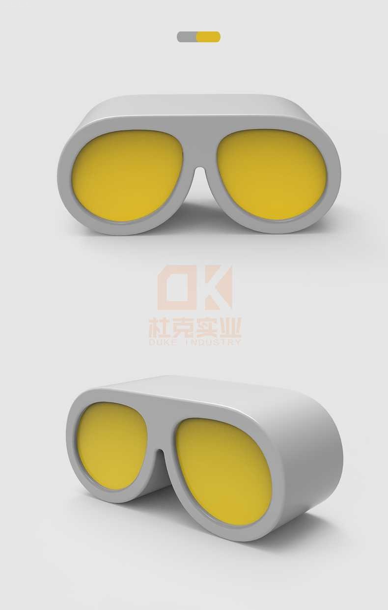 眼鏡造型玻璃鋼坐凳創(chuàng)意商場休閑椅