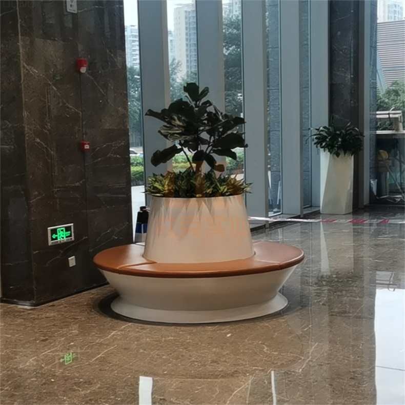 圓形木紋玻璃鋼樹池坐凳 圓形木紋玻璃鋼樹池坐凳