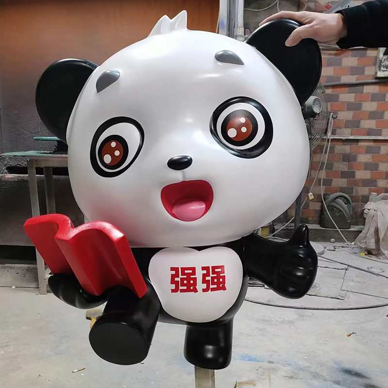 玻璃鋼熊貓小型雕塑動物景觀造型擺件