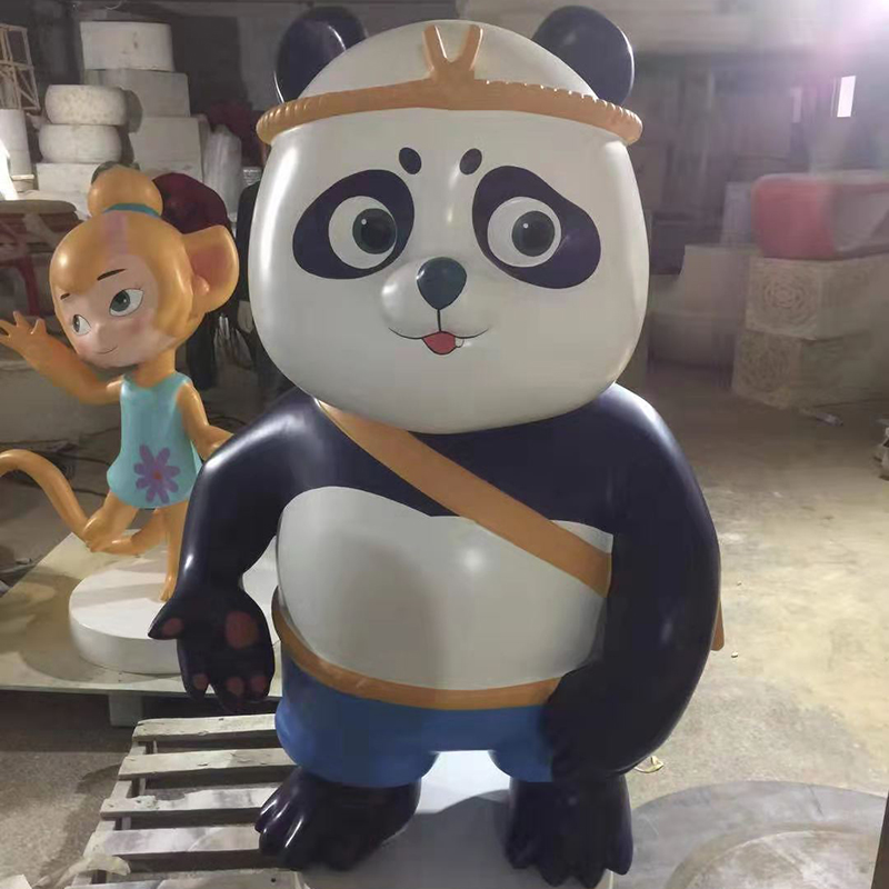 玻璃鋼熊貓小型雕塑動物景觀造型擺件