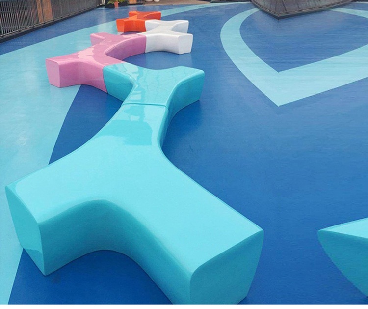 玻璃鋼戶(hù)外異形創(chuàng)意Y字拼接坐凳