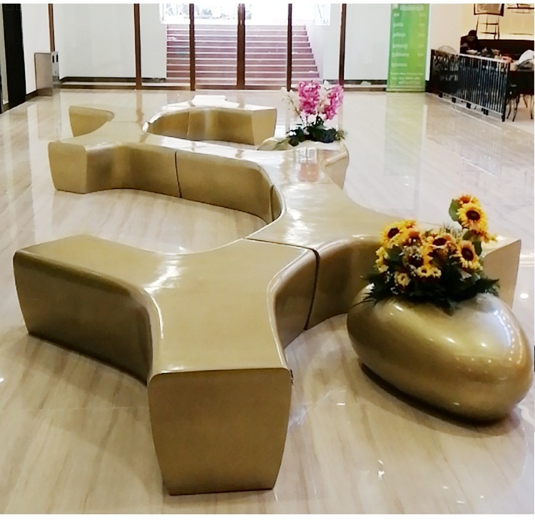 玻璃鋼戶(hù)外異形創(chuàng)意Y字拼接坐凳