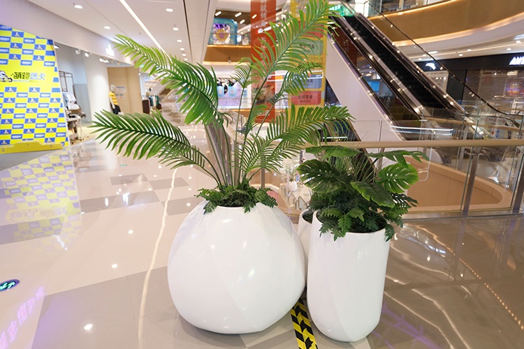 商場玻璃鋼異形花缽組合 商場玻璃鋼異形花缽組合