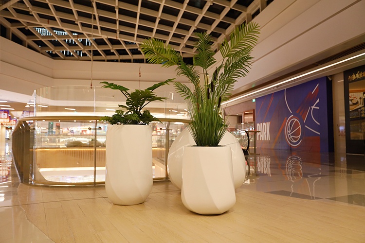 商場玻璃鋼異形花缽組合 商場玻璃鋼異形花缽組合