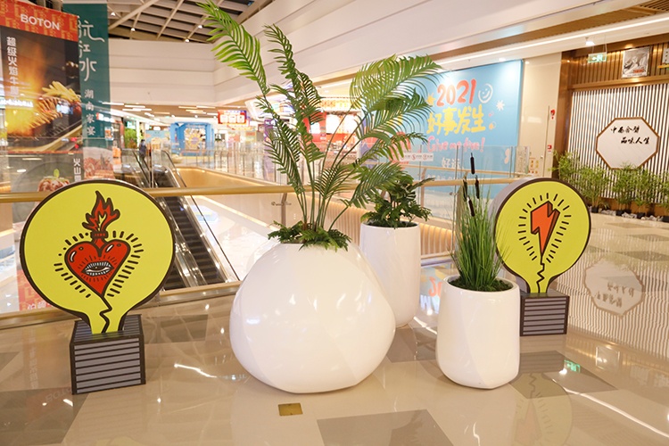 商場玻璃鋼異形花缽組合 商場玻璃鋼異形花缽組合