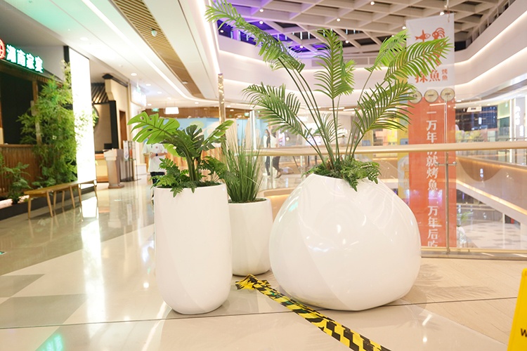 商場玻璃鋼異形花缽組合 商場玻璃鋼異形花缽組合