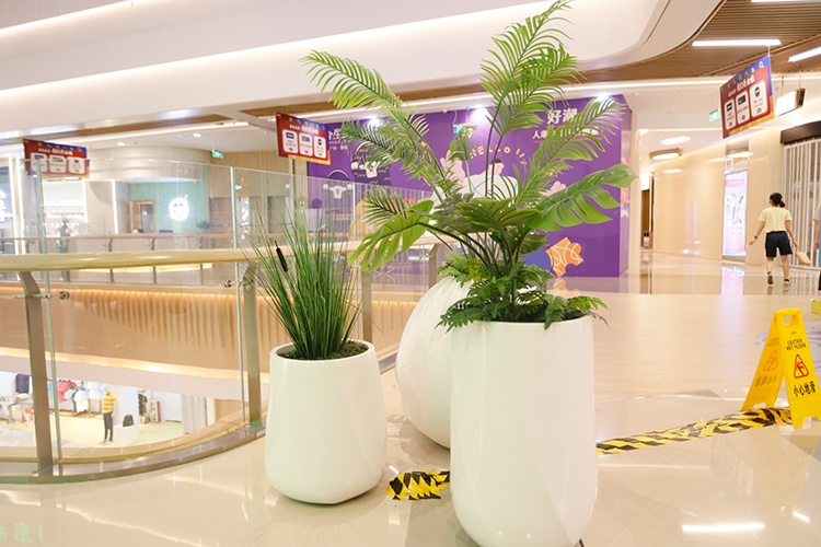 商場玻璃鋼異形花缽組合 商場玻璃鋼異形花缽組合