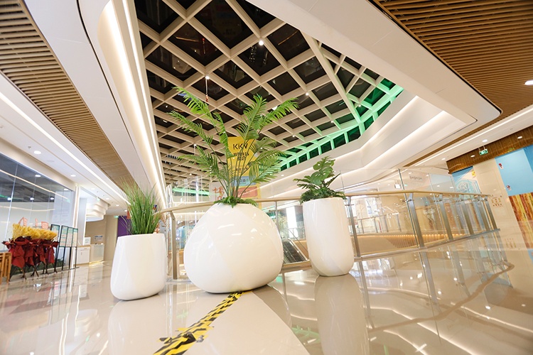 商場玻璃鋼異形花缽組合 商場玻璃鋼異形花缽組合