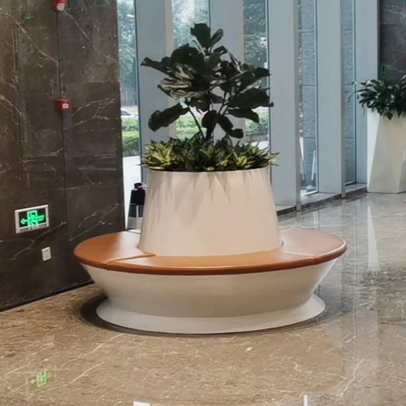 創(chuàng)意木紋環(huán)形坐凳，玻璃鋼藝術(shù)木紋坐凳!