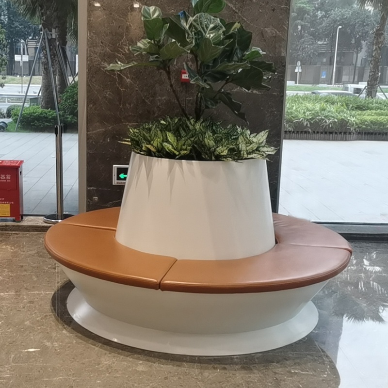 創(chuàng)意木紋環(huán)形坐凳，玻璃鋼藝術(shù)木紋坐凳!