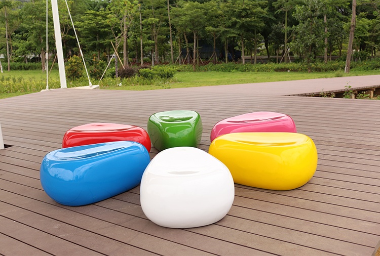 玻璃鋼鵝卵石座椅戶外坐凳軟包沙發(fā)凳子椅子茶幾商場(chǎng)休閑椅