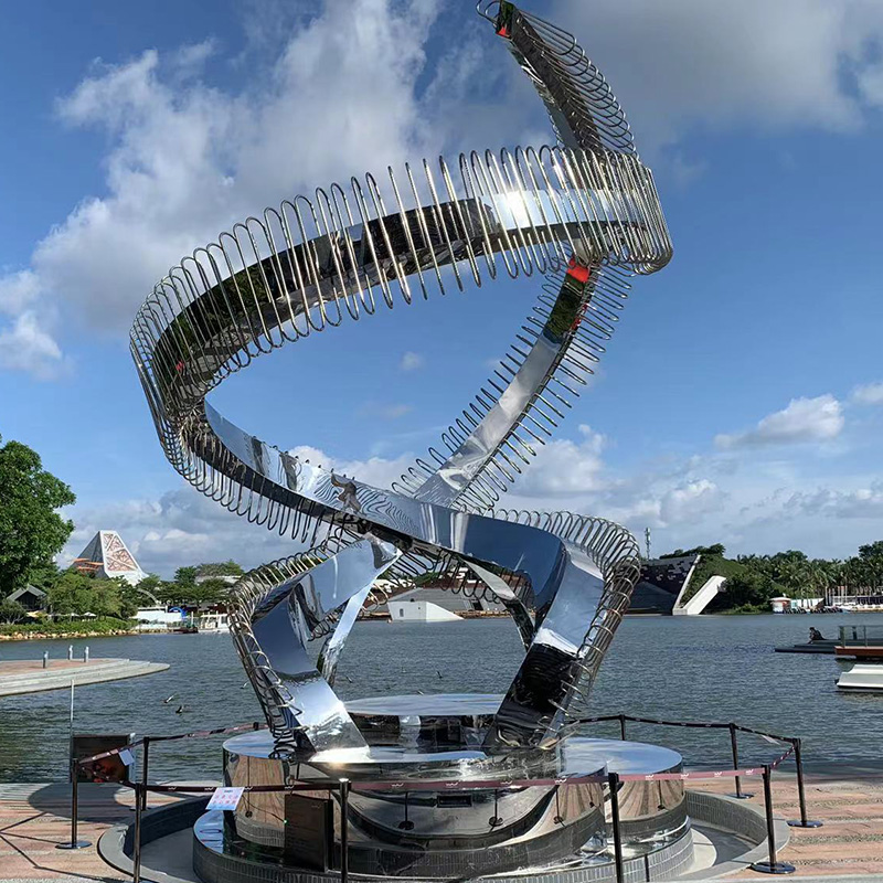 不銹鋼鏡面景觀異形雕塑售樓處廣場水景小品