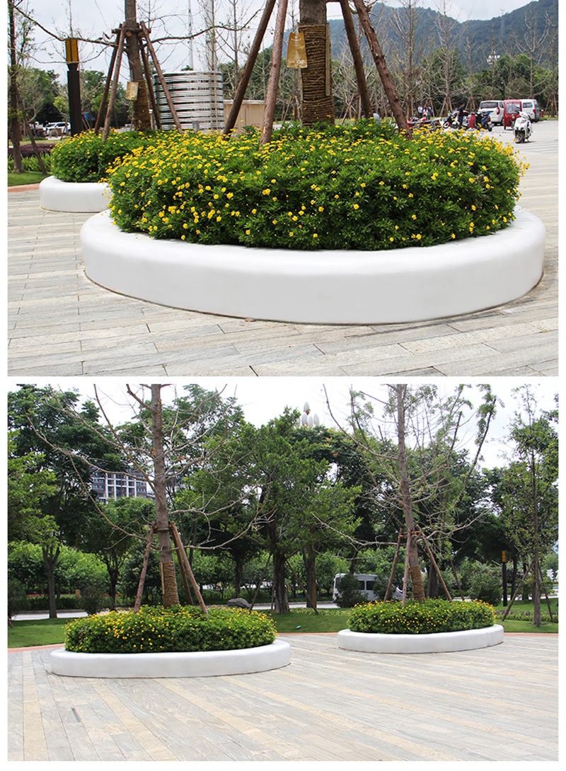 室外玻璃鋼GRC圓形花壇樹(shù)池