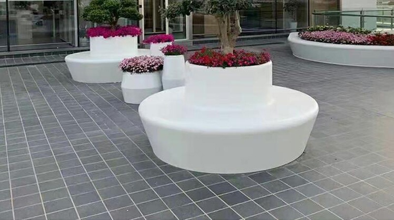 玻璃鋼圓形創(chuàng)意花壇靠背樹池