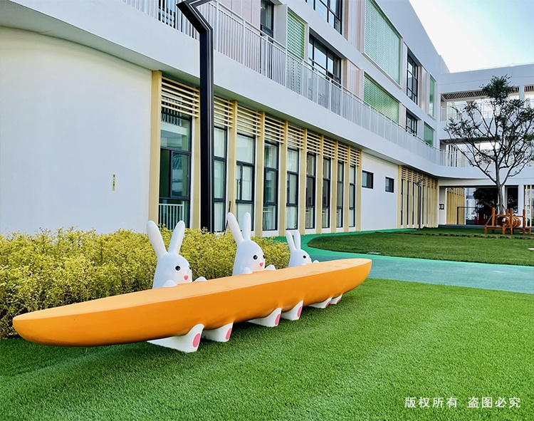 胡蘿卜兔子造型玻璃鋼坐凳創(chuàng)意兒童休閑椅
