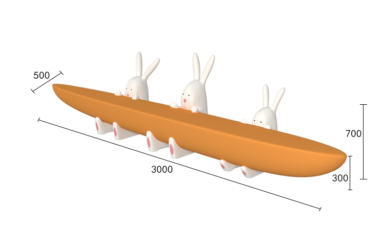 胡蘿卜兔子造型玻璃鋼坐凳創(chuàng)意兒童休閑椅