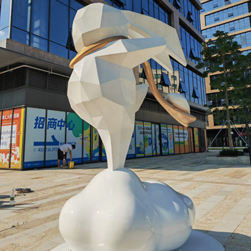 玻璃鋼大型兔子雕塑切面戶外廣場景觀擺件 玻璃鋼大型兔子雕塑切面戶外廣場景觀擺件