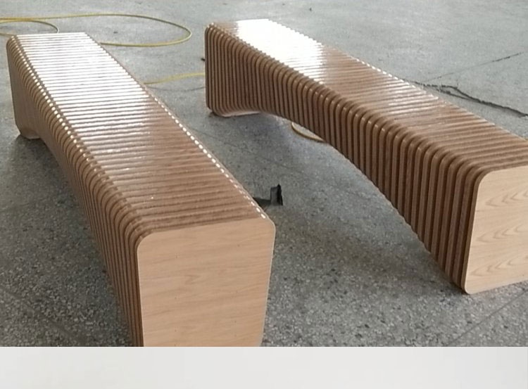 木質(zhì)長(zhǎng)條切片座椅藝術(shù)景觀創(chuàng)意坐凳